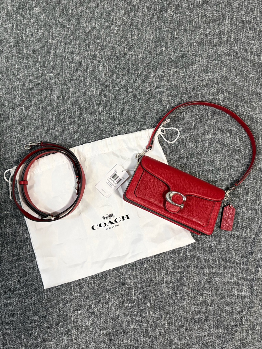 Coach Tabby Shoulder 20 in Scarlet with Silver Hardware